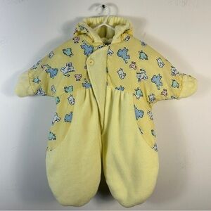 ❤️ Weather Spirit Cozy Yellow Baby Bodysuit with Animal Print 6-9 months